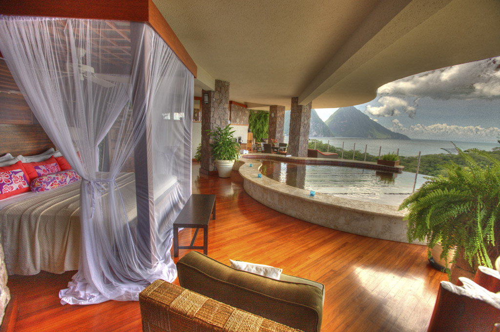 amazing bedroom with a view, bedroom with an amazing view, phenomenal view from a bedroom, tropical view bedroom